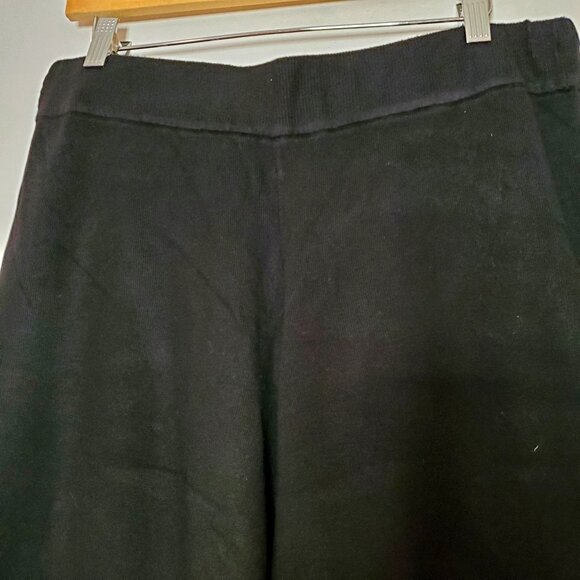 Splendid Women's Black Wide-Leg Pants L/G Viscose & Polyester Blend Sweater Knit - Picture 3 of 6
